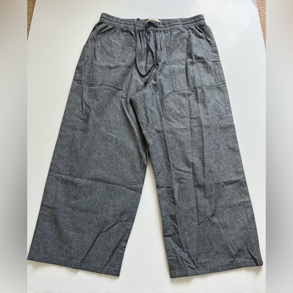 O.N.S. ONS One Nice Shop Cropped Pants Cotton Gray Size Medium - Picture 1 of 9